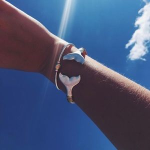 Whale Tail (with gold accent) bracelet